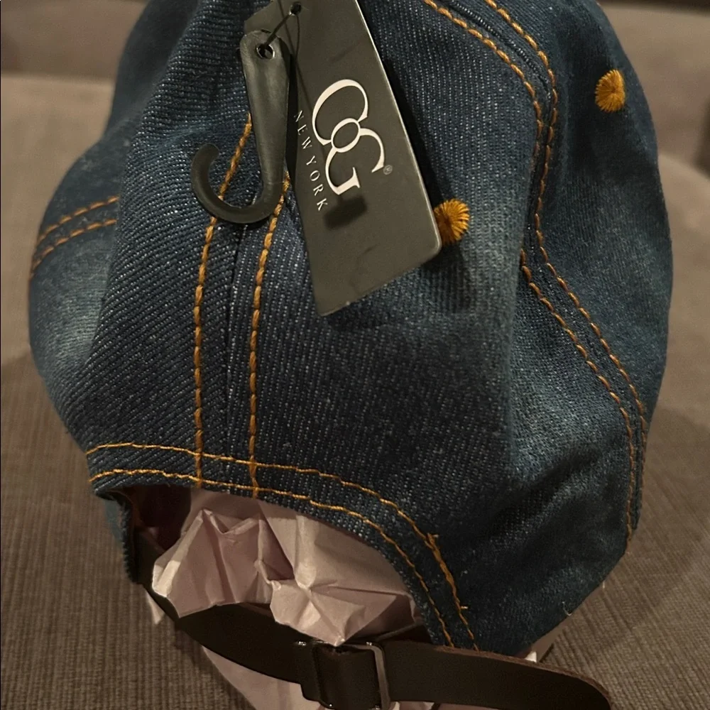 COG NEW YORK Denim Baseball Hat Rhinestone Butterfly OS NWT
